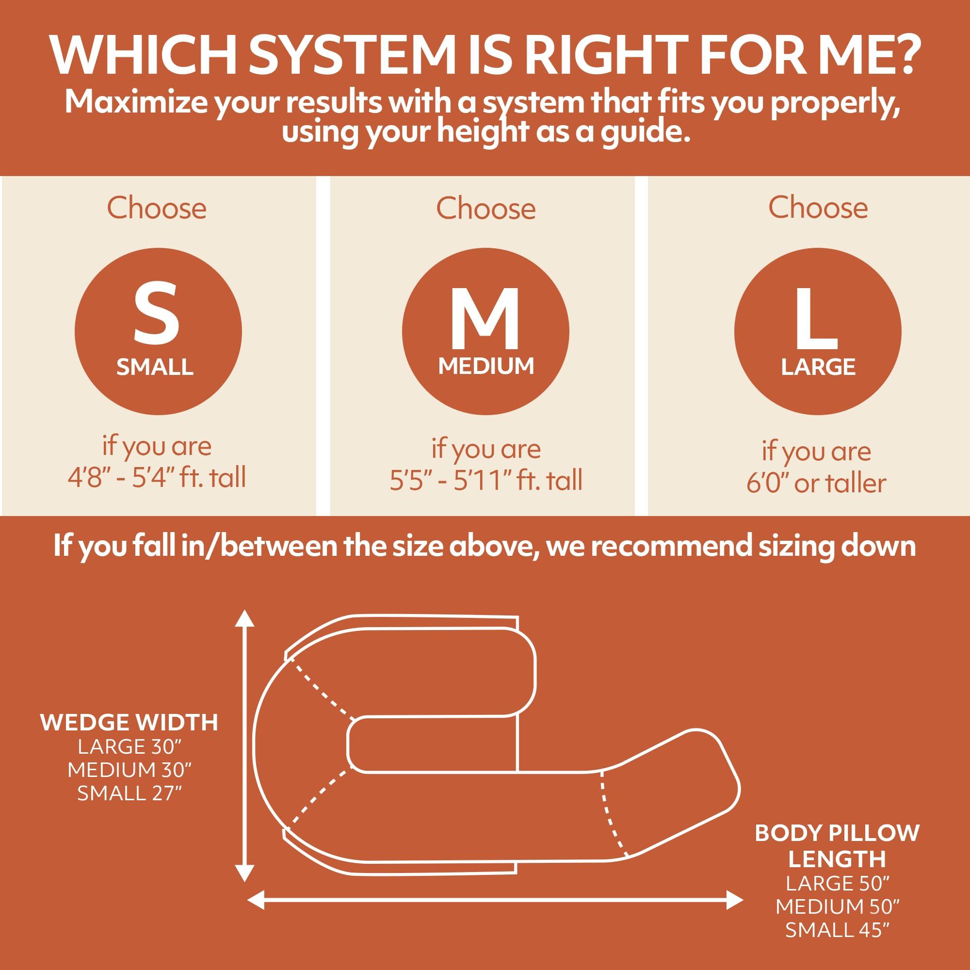 MedCline MedCline Reflux Relief System Bundle, Bed Wedge Pillow for Acid Reflux and GERD Relief with Therapeutic Body Pillow, Insert, and Extra Covers, Comfortable Sleep Position, Large for 6'0" or Taller