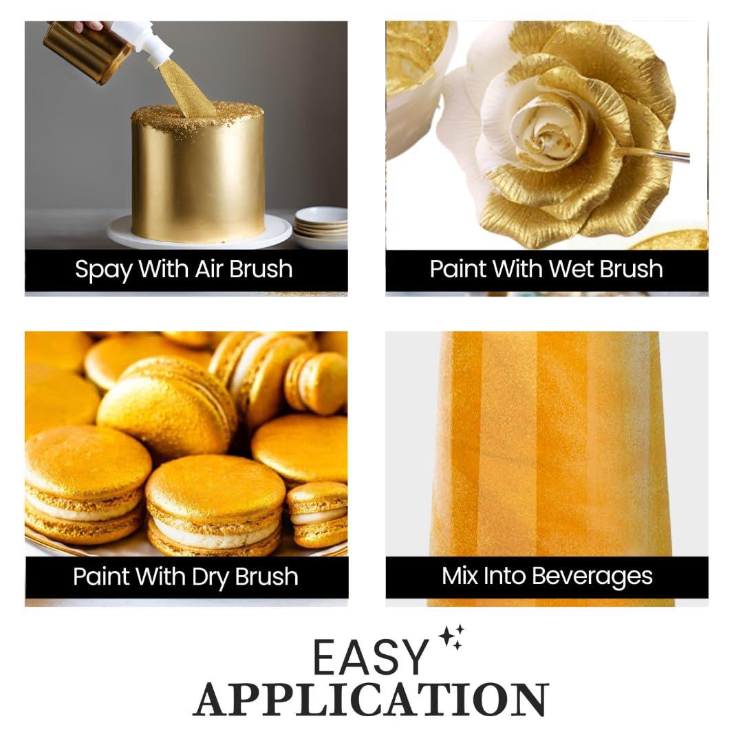 DAZZLE DUST BULK-(15g) Edible Gold Dust, Edible Glitter for cocktails Gold Luster Dust, Gold Edible Glitter For Drinks, Cakes, Edible Gold Paint, Edible Glitter For Cakes,100% Food Safe.