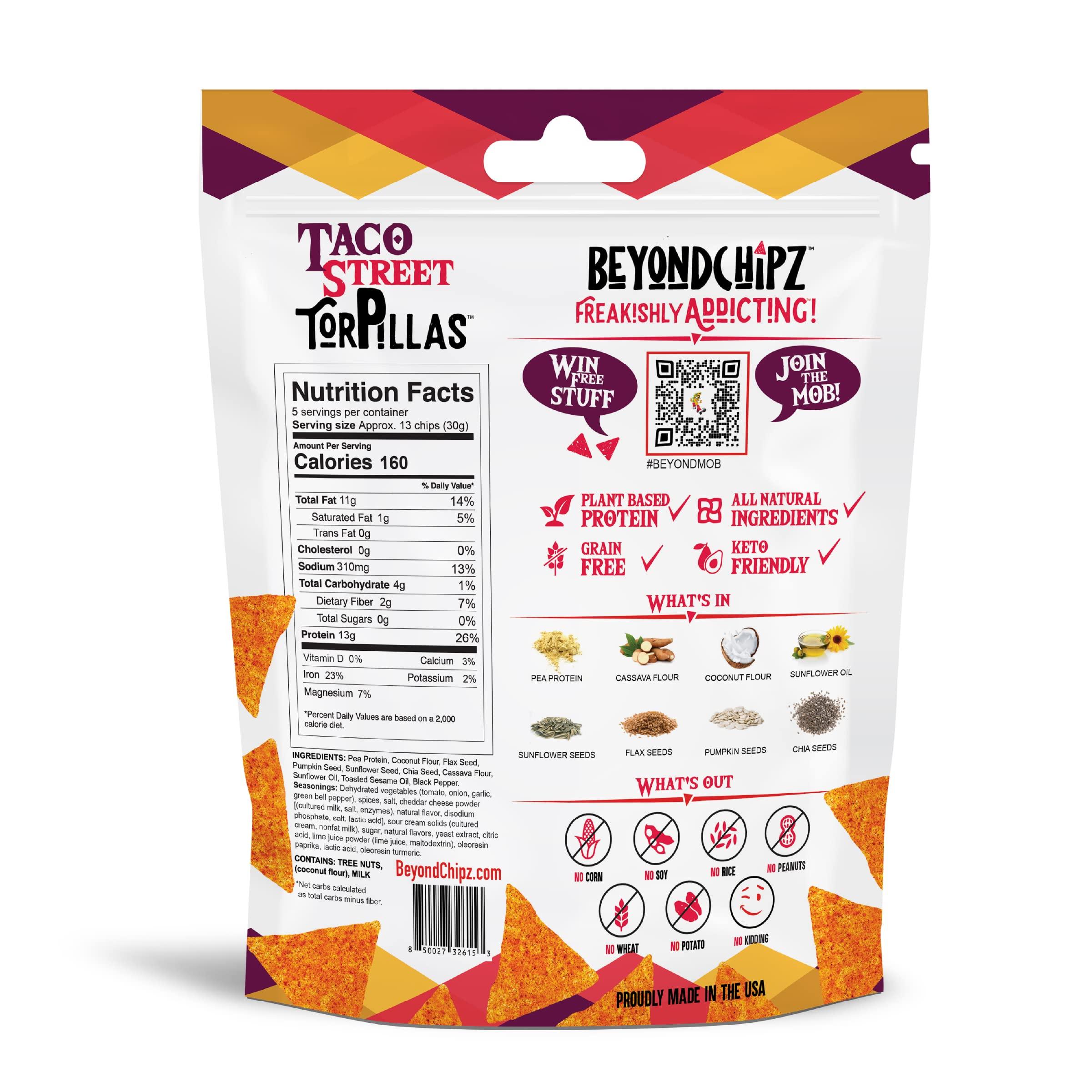 BeyondChipz BeyondChipz Low Carb Tortilla Chips, Taco Street, Keto Friendly, Gluten Free, One 5.3oz Bag
