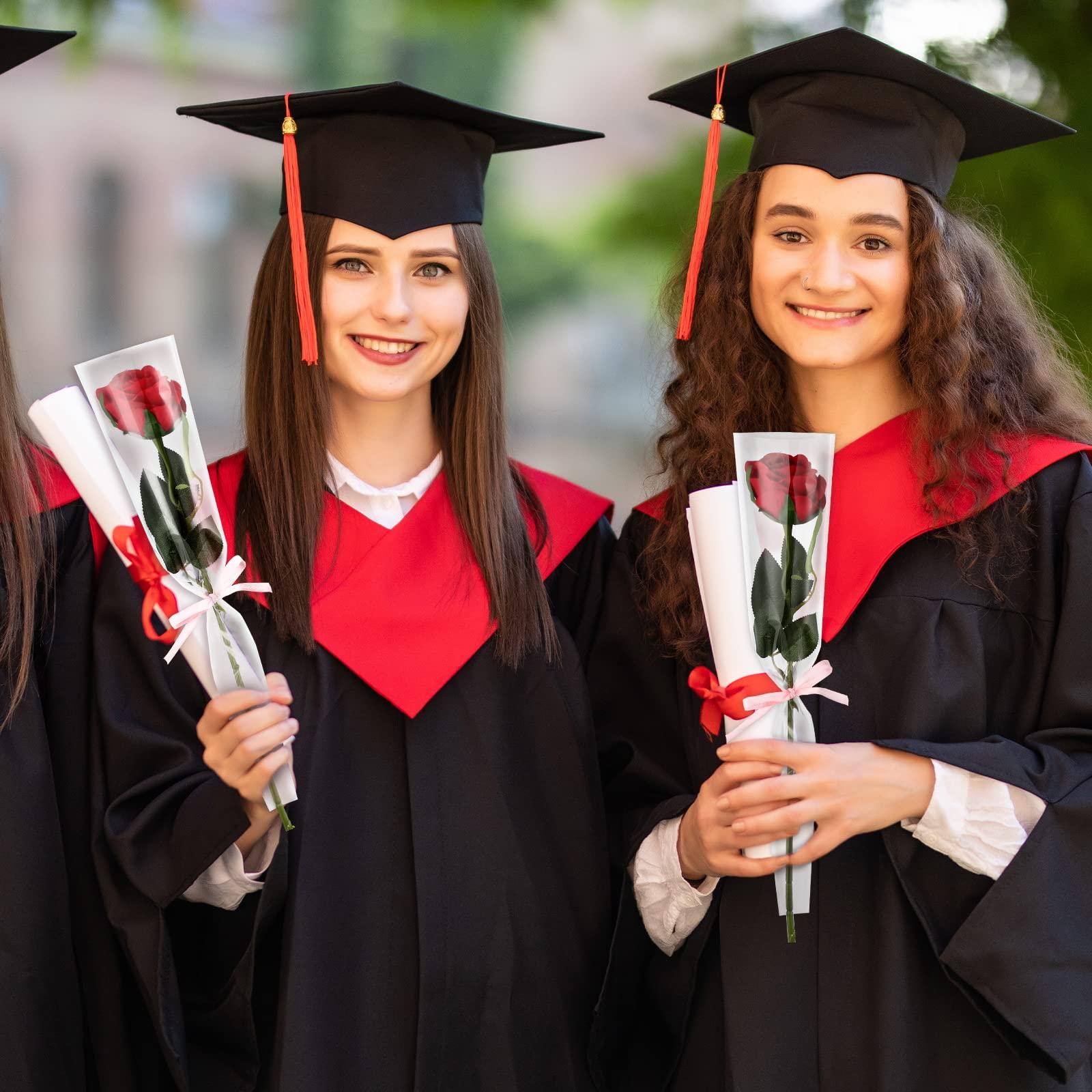 Yexiya Yexiya Single Rose Sleeve Bouquet Bags, Single Floral Clear Packaging Bag, Flower Wrapping Paper, Flower Bouquet Sleeves for Valentine\'s Day Galentines Day Gift Mother\'s Day Wedding Birthday(200 Pcs)