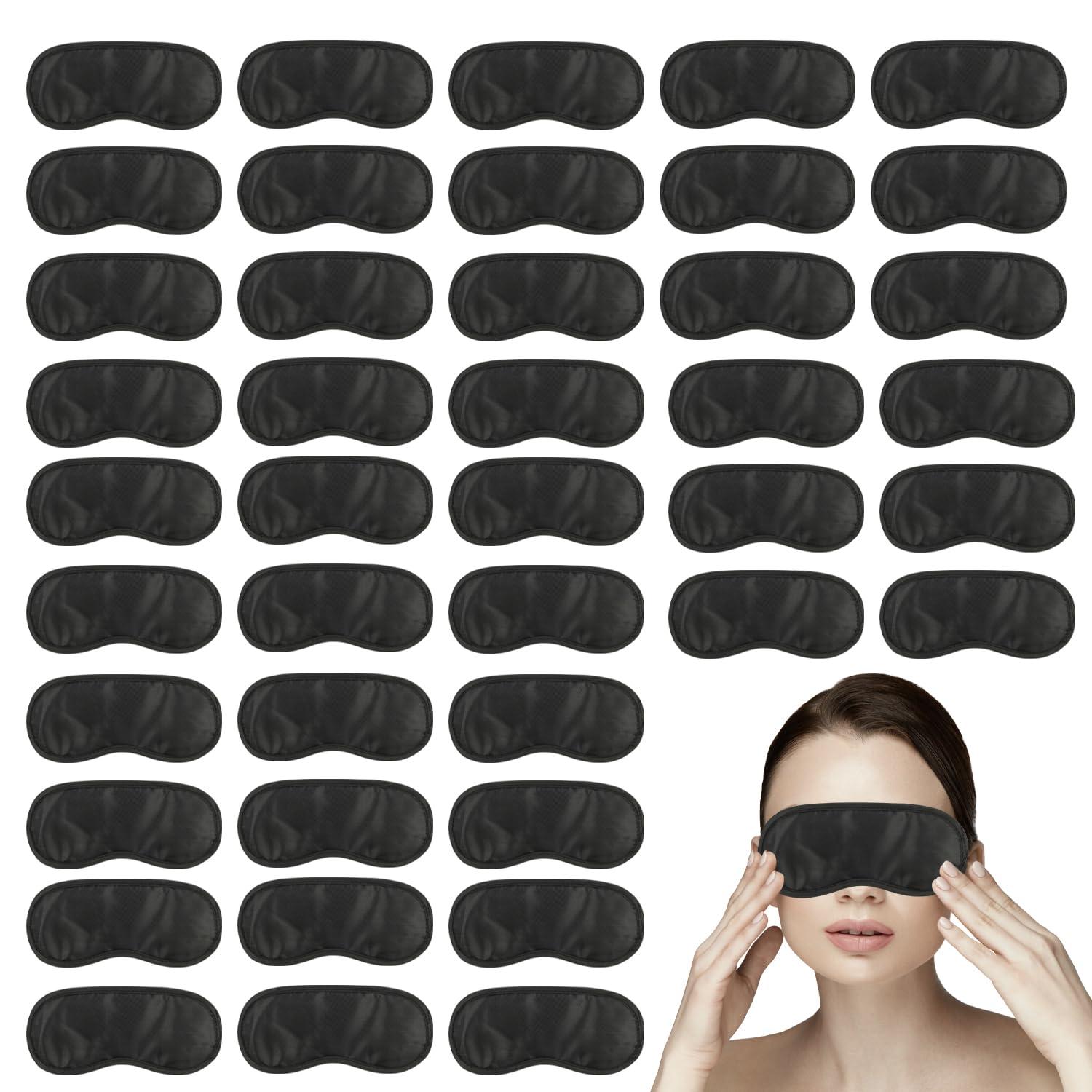 Liubeili 210 pcs Sleep Masks Bulk Eye Mask, Liubeili Sleeping Mask Blindfold Eye Cover Team Building Games Party with Nose Pad and Adjustable Strap for Women Men Kids 4 Layers Black