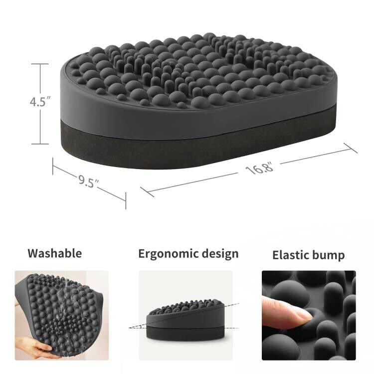 DIKDOC Dikdoc Foot Rest for Under Desk at Work, Home Office Foot Stool, Ottoman Foot Massager for Plantar Fasciitis Relief, Soft Silicone Footrests, Anti-Fatigue Fidget Toy (Gray)