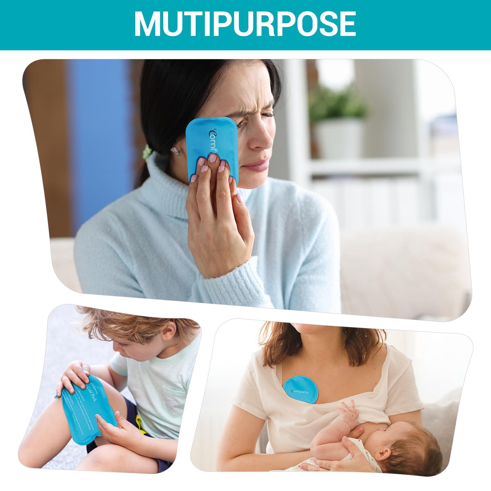 AlierGo Comfytemp Gel Ice Packs for Injuries Reusable 8 Pack, FSA HSA Approved, Hot and Cold Compress for Pain Relief, Small Ice Packs for Headaches, Wisdom Teeth,Breastfeeding, First Aid, for Kids Adults