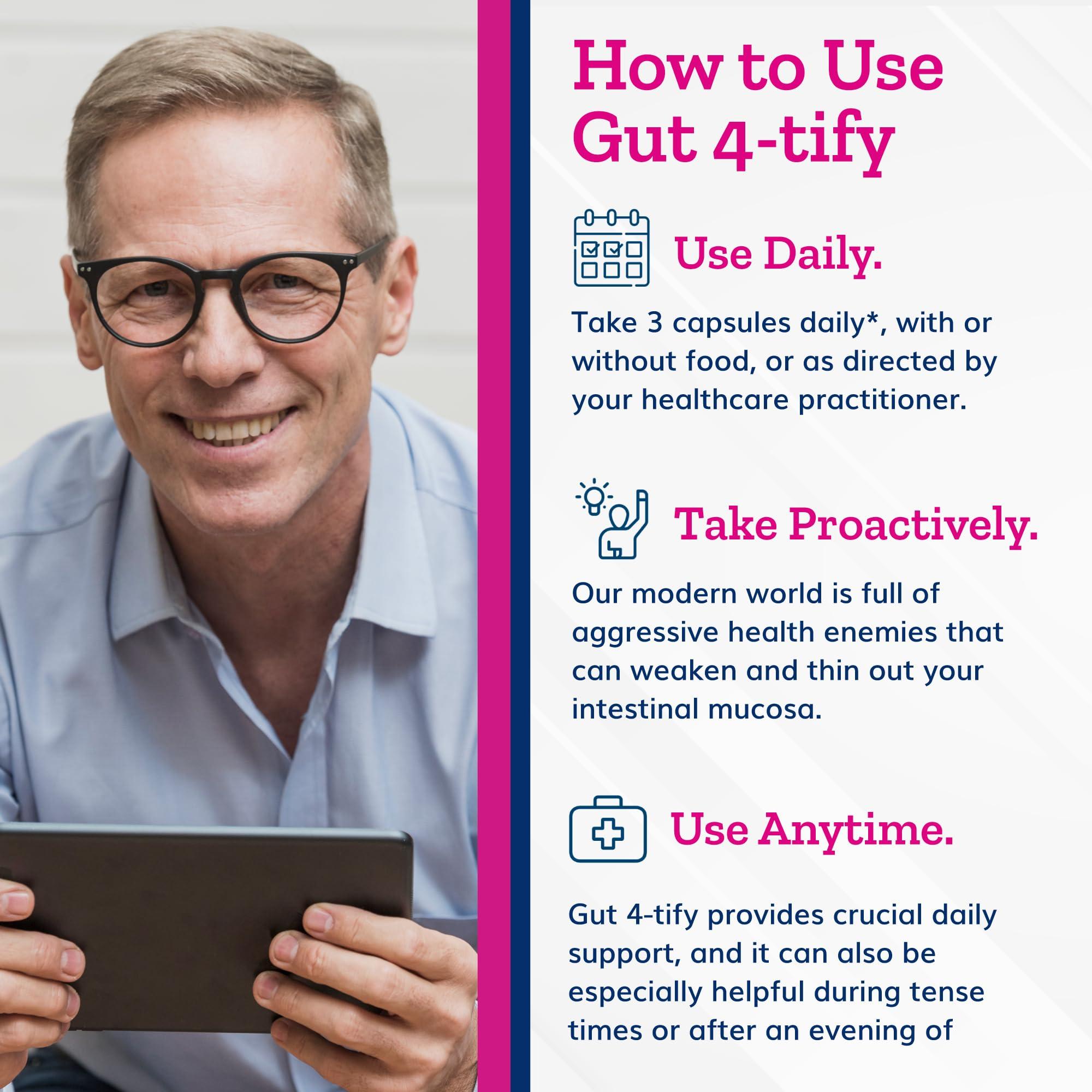 Just Thrive Just Thrive Gut 4-tify - Gut Health Supplements for Women and Men - Anti Bloat, 90 Vegetable Capsules