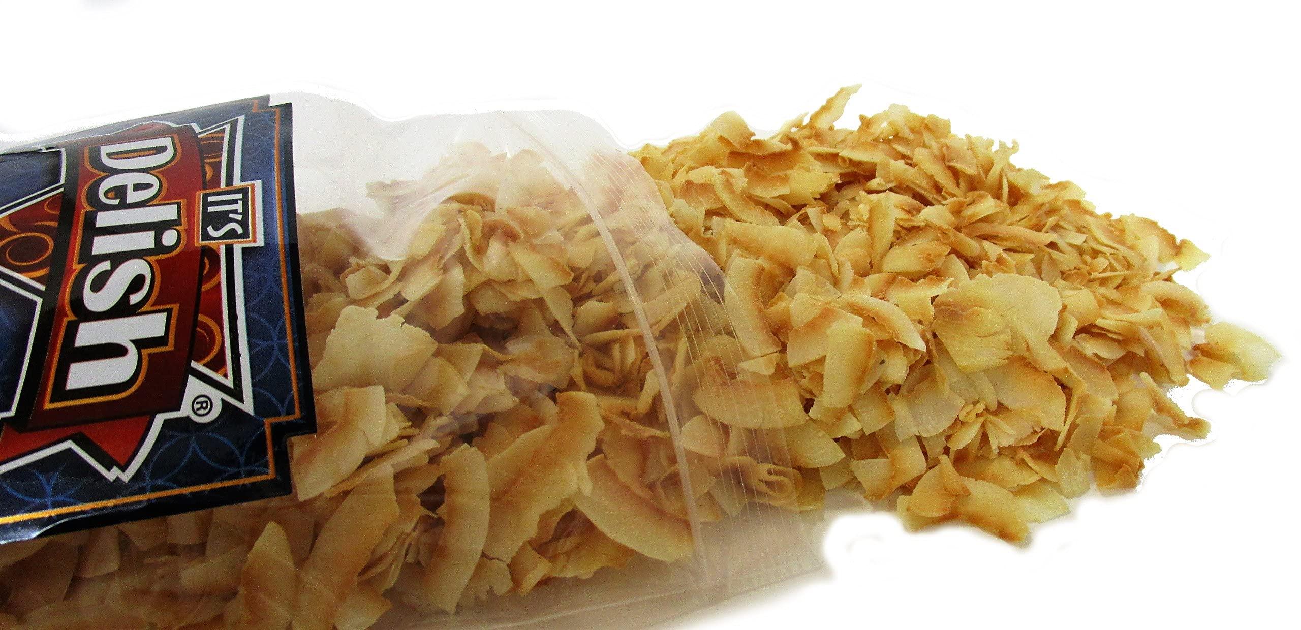It's Delish Gourmet Toasted Sweetened Coconut Chips by Its Delish, 1 LB Bulk Bag – Healthy Creative Snacks Favorite Food Crunch – Great For Snacking, Baking and Decorating - Vegan, Natural, Kosher