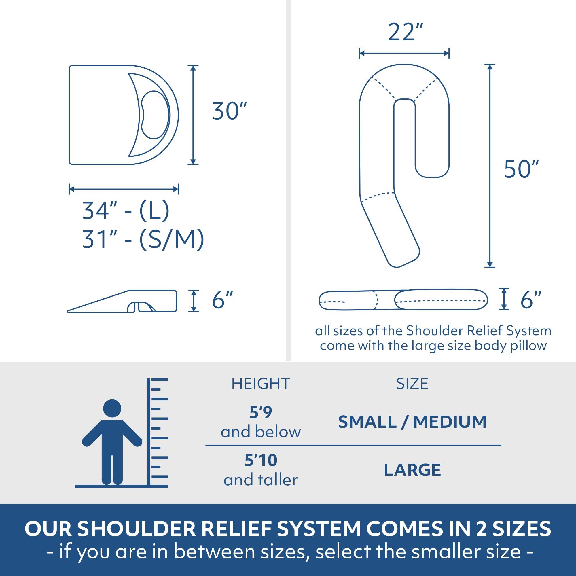 MedCline MedCline Shoulder Relief System with Extra Cases, Bed Wedge Pillow for Shoulder Pain Relief and Therapeutic Body Pillow, Inclined Sleep Position with Arm Pocket, Large for 5'10" and Above