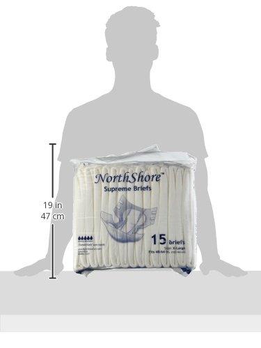 NorthShore NorthShore Supreme Tab-Style Briefs for Men and Women (White, X-Large, 15 Count)
