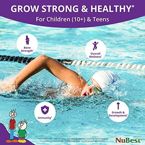 NuBest NuBest Tall 10+ - Advanced Bone Strength Formula - Supports Immunity, Healthy Development & Optimal Wellness - for Children (10+) & Teens Who Drink Milk Daily - 2 Pack | 2 Months Supply