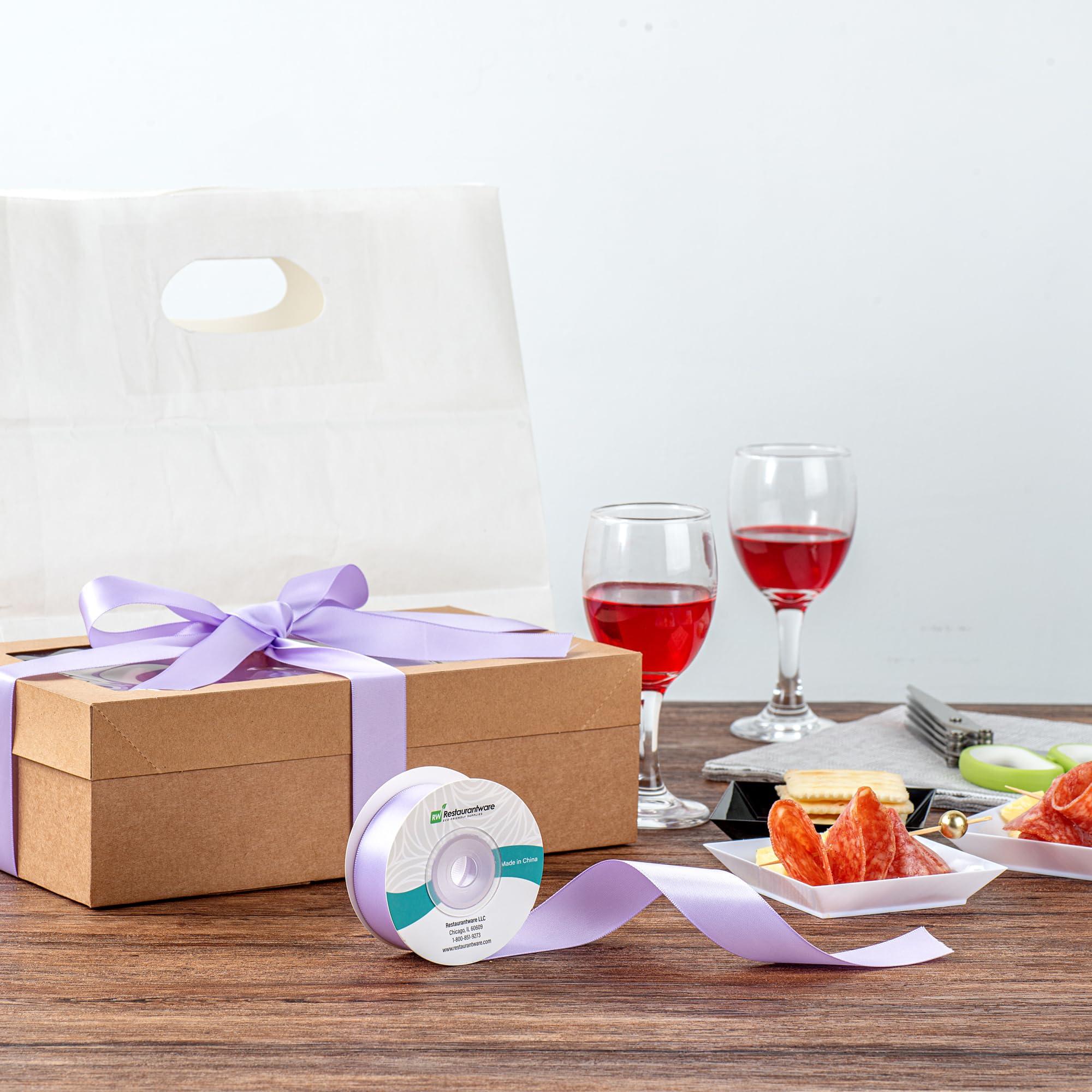 Restaurantware Restaurantware - Gift Tek 10 Yards x 1 Inch Satin Ribbon, 10 Single Faced Fabric Ribbon - Wide, Vibrant, Orchid Purple Polyester Ribbons, Solid Colored, for Gift Wrapping, Crafts, Weddings, Parties