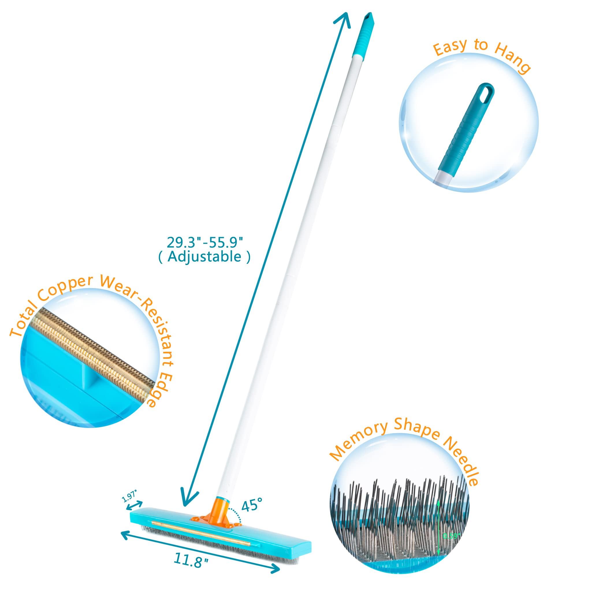 JOLLLAX JollLax Carpet Rake-Carpet Hair Removal Tool-Carpet Rake to Fluff Carpet-Carpet Scraper Brush Rug Comb Pet Cat Fur Dog Hair Remover for Couch Furniture Carpet Broom