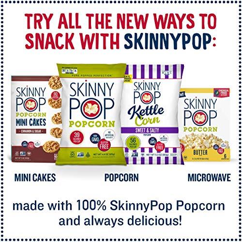 SkinnyPop SkinnyPop White Cheddar Popcorn, 6ct, 4.4oz Grocery Size Bags, Skinny Pop, Healthy Popcorn Snacks, Gluten Free