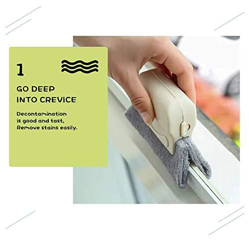 HITHSM 3Pcs Magic Window Cleaning Brush, Creative Groove Cleaning Brush, Quickly Clean All Corners and Gaps