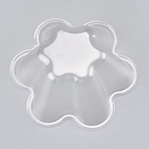 K JINGKELAI Plastic Ice Cream Bowls Ice Cream Cups Containers Clear Plastic Disposable Dessert Bowls Disposable Ice Cream Sundae Bowls with Flower Shape,60 Pack