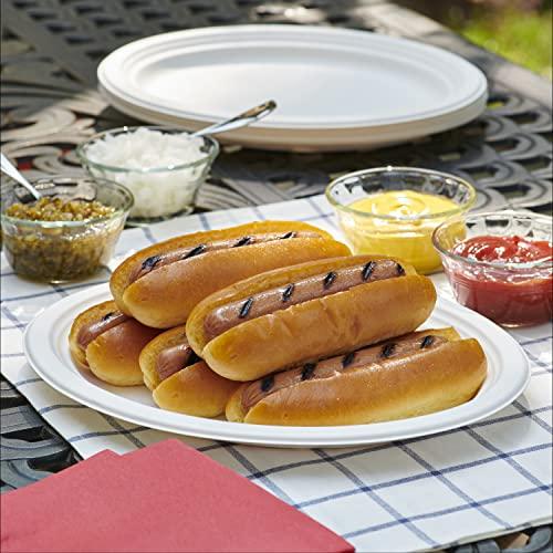 Hefty Hefty EcoSave Disposable Oval Platters, Made from Plant Based Materials, Heavy Duty & Microwave Safe Large Oval Platter Paper Plates, 10 CT (Pack of 4)