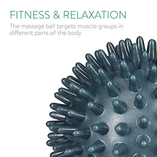 Navaris Navaris Spiky Massage Balls - Set of 2 - Hedgehog Balls for Self Massage - 1x Medium-Hard & 1x Harder Ball - Pair of Bumpy Massager Balls - Ø 3 Inch
