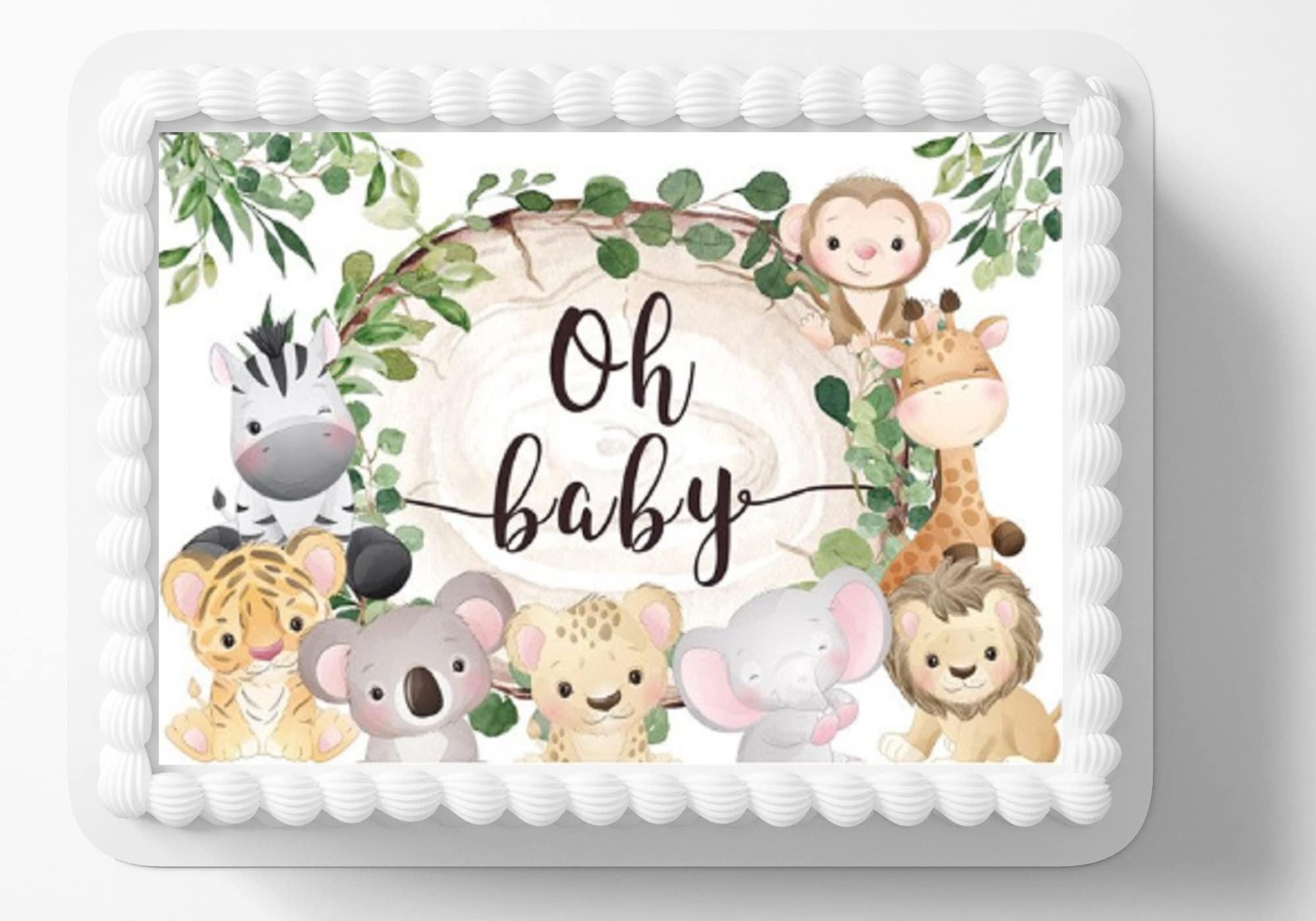 Cute Wild One Safari Animals 8" Icing Sheet Cake Topper – Sprinkles