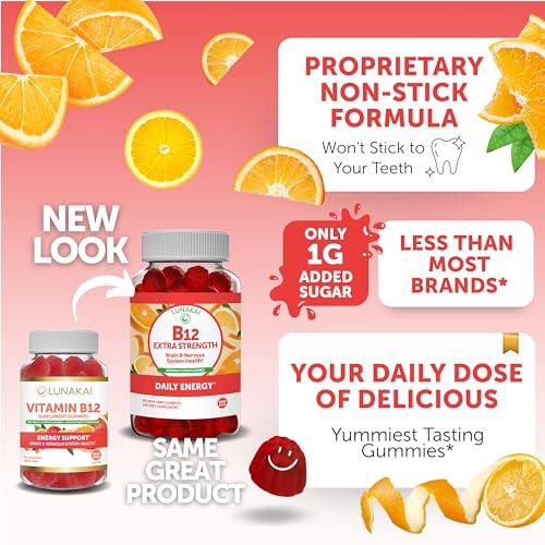 Lunakai Lunakai Vitamin B12 and Collagen Gummies Bundle - 3000 mcg Methylcobalamin High Absorption Energy Gummies - Non-GMO Anti Aging Supplements for Men & Women - 30 Days Supply