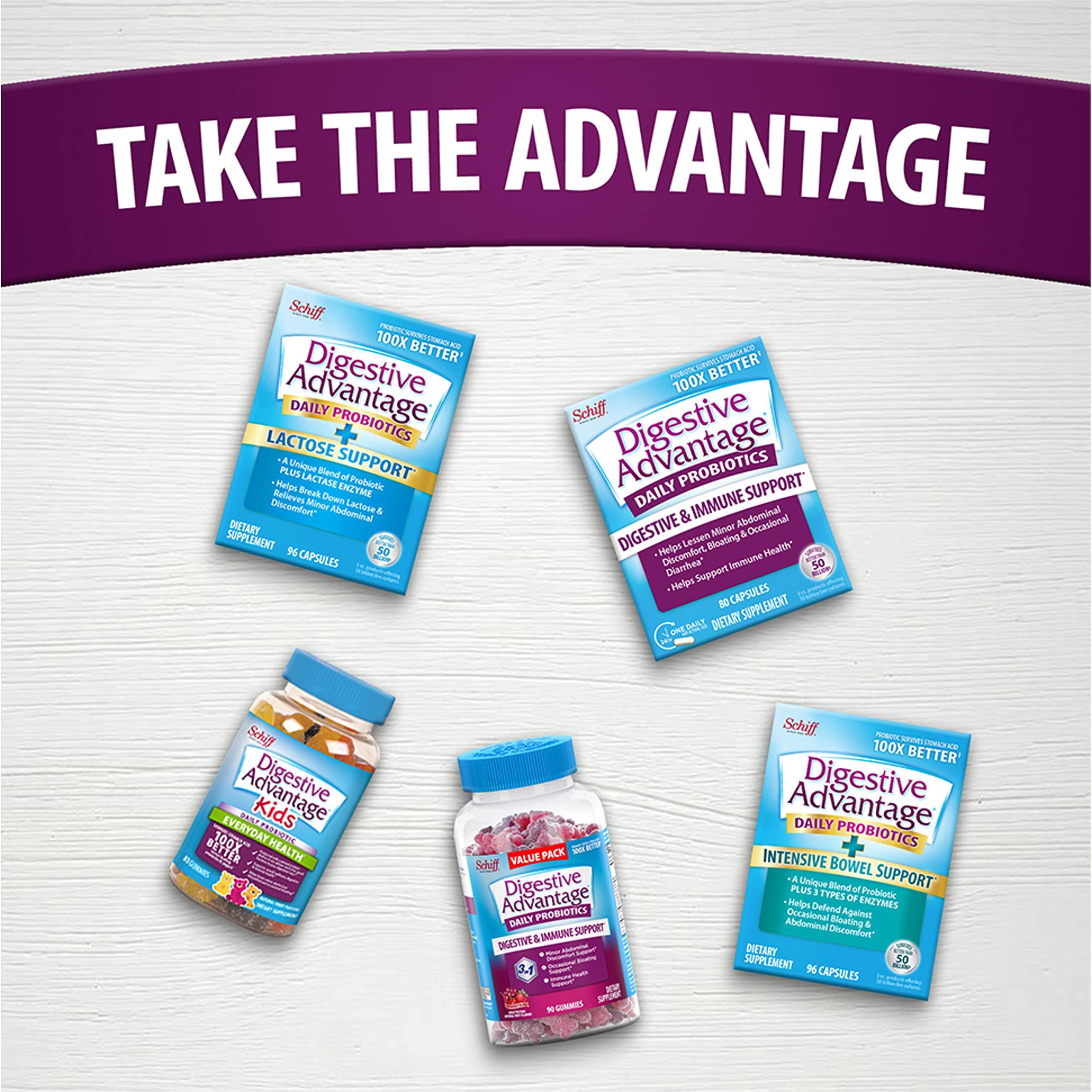 Digestive Advantage Digestive Advantage Probiotic Gummies for Digestive Health, Daily Probiotics for Women & Men, Support for Occasional Bloating, Minor Abdominal Discomfort & Gut Health, 2x90ct Bottles Superfruit