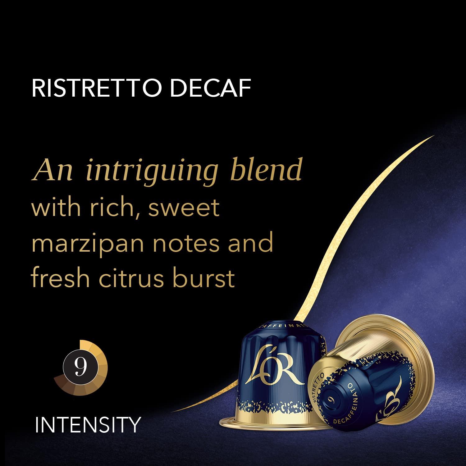 L'OR L'OR DECAF Espresso Capsules, 50 Count DECAF Ristretto, Single-Serve Aluminum Coffee Capsules Compatible with the L'OR BARISTA System & Nespresso Original Machines