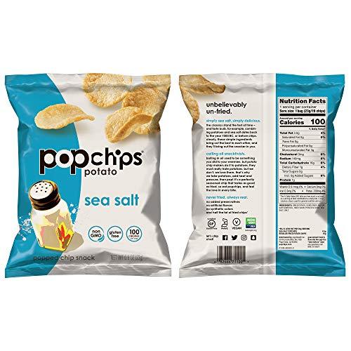 popchips Popchips Potato Chips Variety Pack, Single Serve 0.8 Ounce Bags (Pack of 24), 4 Flavors: 8 Sea Salt, 8 BBQ, 4 Sour Cream & Onion, 4 Salt & Vinegar