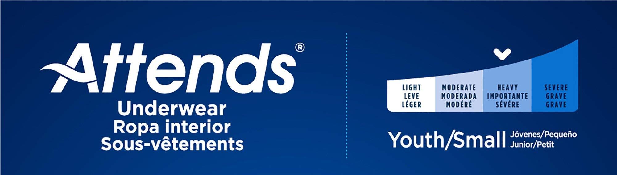 Attends Attends Underwear for Adult Incontinence Care with Quick-Dry Channels, Ultimate Absorbency, Unisex, Small, 20 Count (x4)