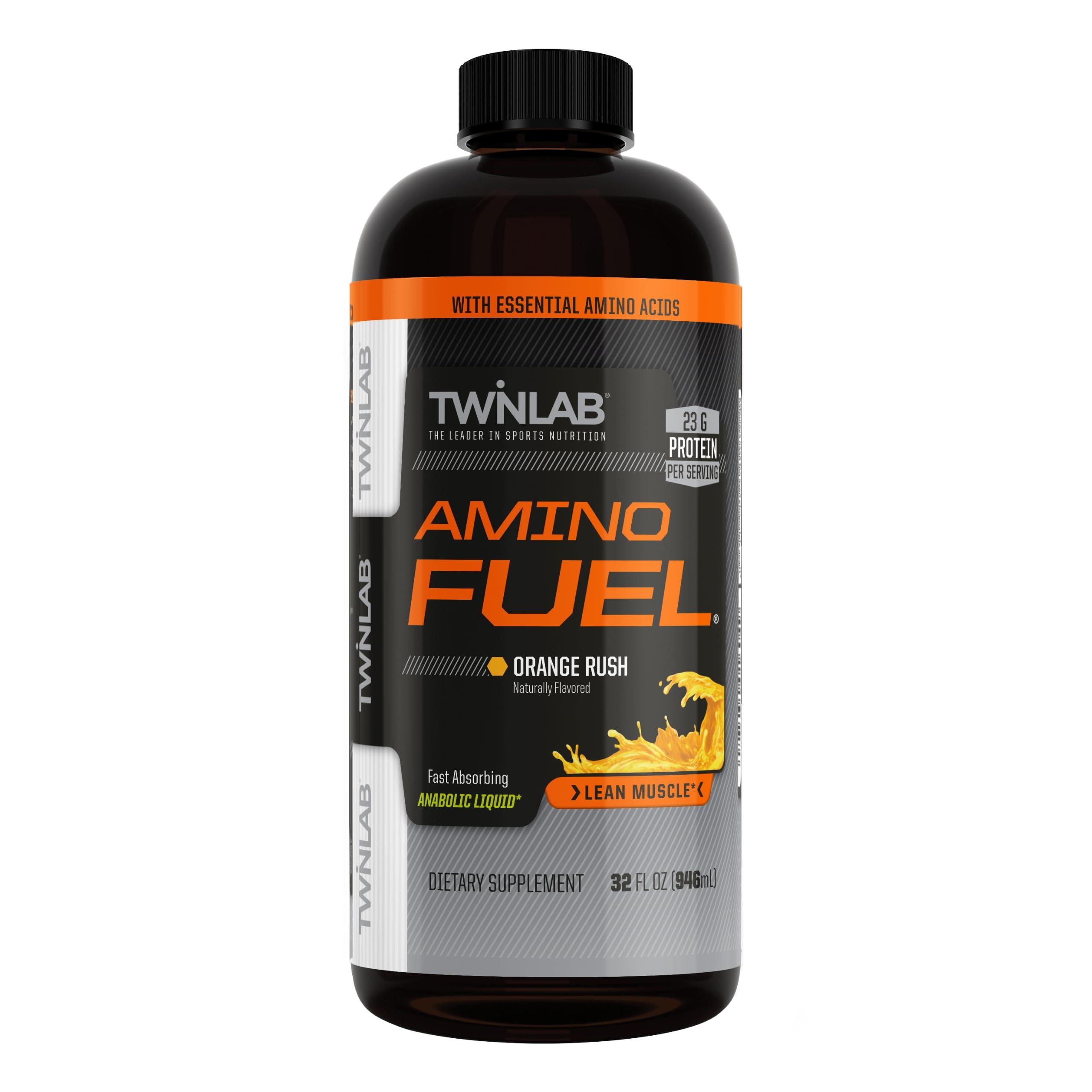 Twinlab Twinlab Amino Fuel - Pre-Workout and Post-Workout Energy Drink & Supplement -32 fl oz, Orange Rush