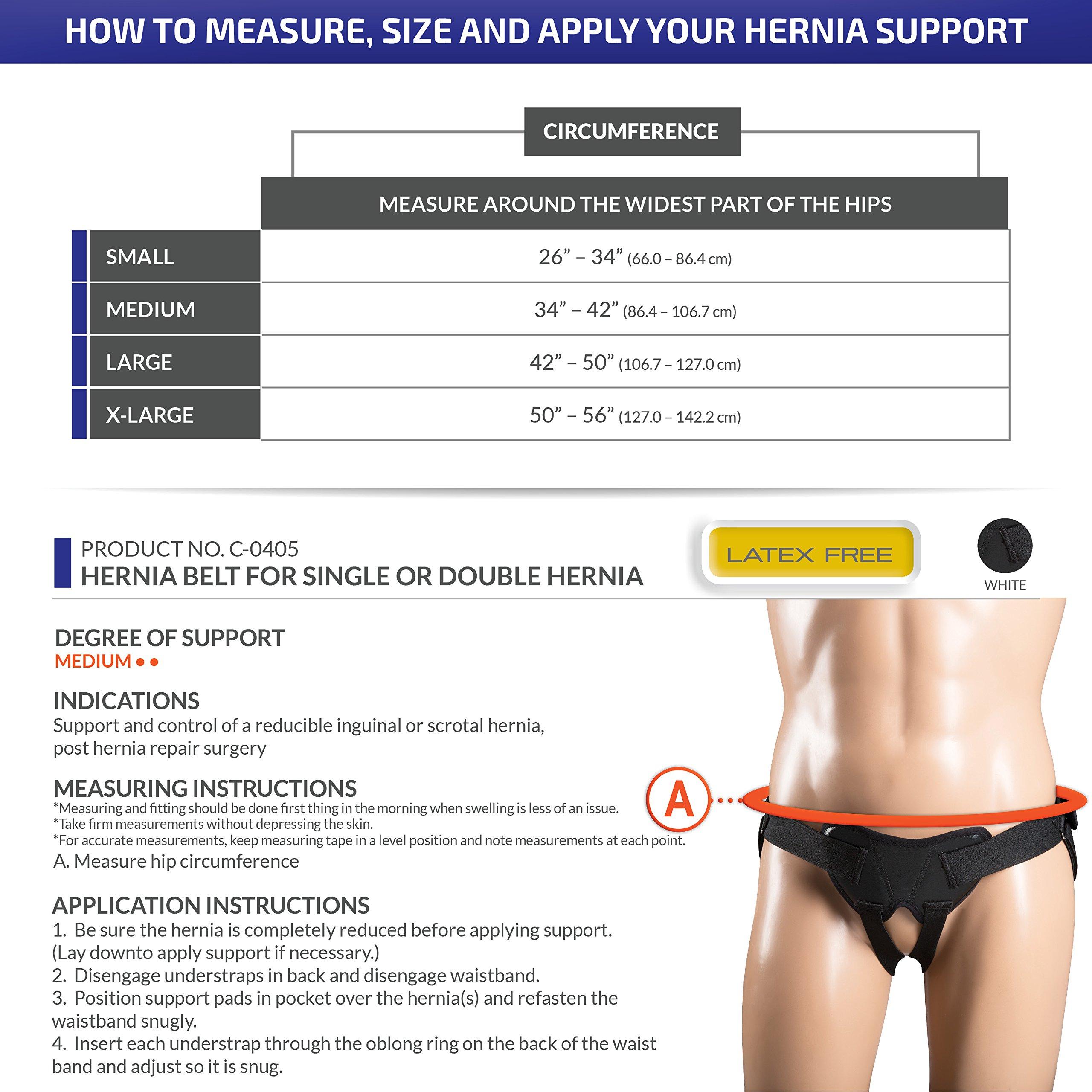 Champion Champion Hernia Belt, Single or Double Herniation Pad, Adjustable Compression Support, Black, Medium