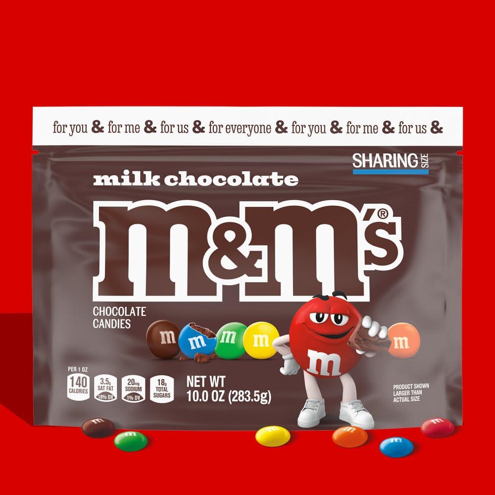 M&M\'S M&M\'S Milk Chocolate Candy, Sharing Size, 10 oz Resealable Bag
