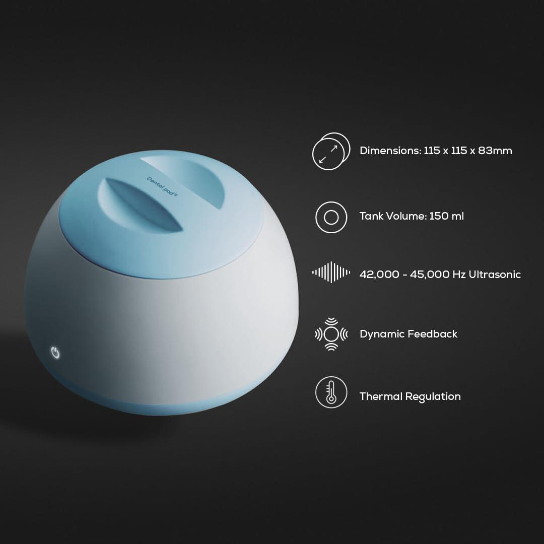 Zima Dental Zima Dental Pod | Sky Blue | Ultrasonic Retainer Cleaner Machine | Aligner, Nightguard, Mouth Guard, Denture Cleaner | Oral Dental Care FSA HSA Approved