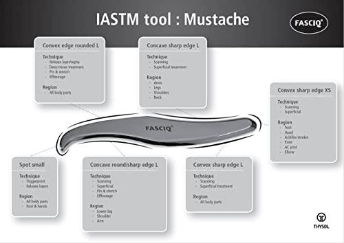 FASCIQ FASCIQ | IASTM Massage Tool Mustache | Instrument Assisted Soft Tissue Release and Mobilization | Surgical Stainless Steel | Required for Myofascial, Soft, Scar and Deep Tissue Massages and Scraping