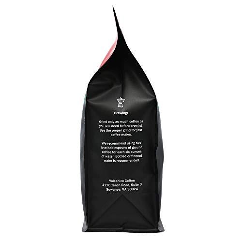 Volcanica Coffee Brazil Peaberry Coffee, Ground, Naturally Low Acid, Fresh Roasted, 16-ounce