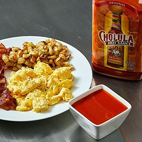 Cholula Cholula Original Hot Sauce, 64 fl oz - One 64 Fluid Ounce Bulk Container of Hot Sauce with Mexican Peppers and Signature Spice Blend, Perfect with Tacos, Eggs, Wings, Chicken and More