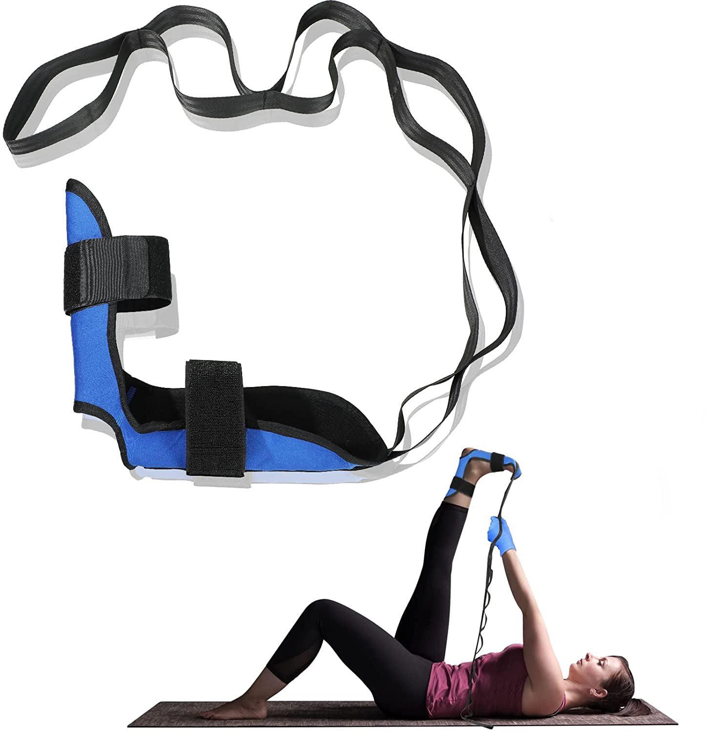 Xemz Foot and Calf Stretcher for Plantar Fasciitis, Achilles Tendonitis, Heel Spurs and Foot Drop, Improve Muscle Strength Relief Foot Pain Leg Stretcher Yoga Stretching Strap for Thigh Calf and Hamstring