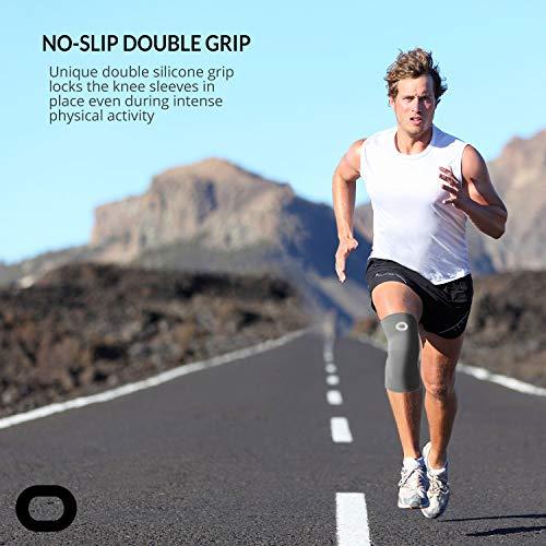 Crucial Compression Crucial Compression Knee Sleeve (1 Pair) - Best Knee Braces for Knee Pain for Men & Women - Non-Slip Knee Support for Running, Weightlifting, Basketball, Gym, Workout, Sports