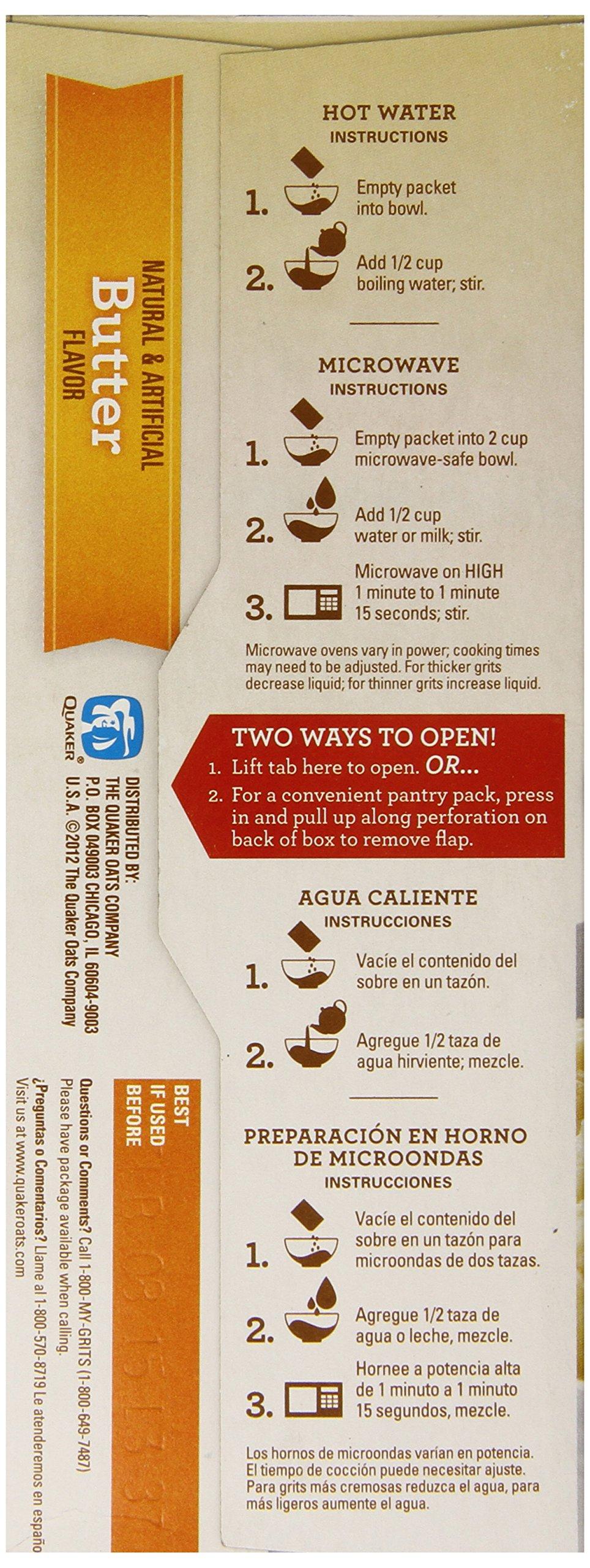 Quaker Oats Quaker Instant Grits, Butter, 12 Ounce