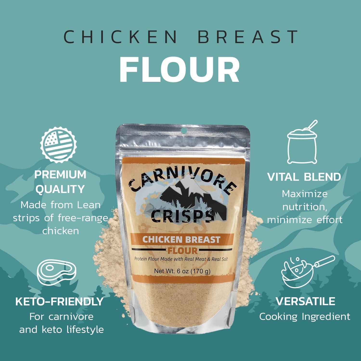 Carnivore Crisps Carnivore Crisps Chicken Flour, Premium Chicken Breast flour for Cooking and Seasoning, Rich in Protein, Paleo & Keto Friendly, 6 oz