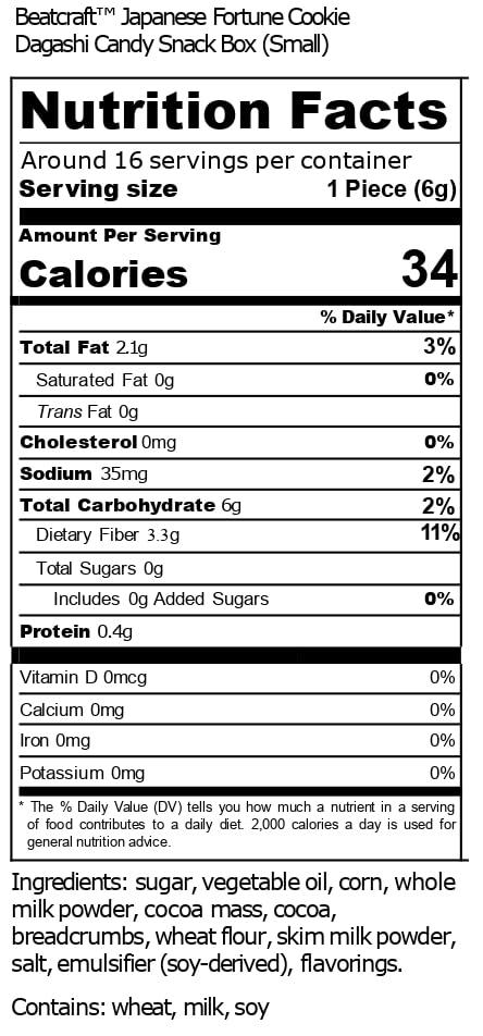 BEATCRAFT YOKOHAMA, ALL FOR YOU Beatcraft Japanese Fortune Cookie Dagashi Candy Snack Box (Small)