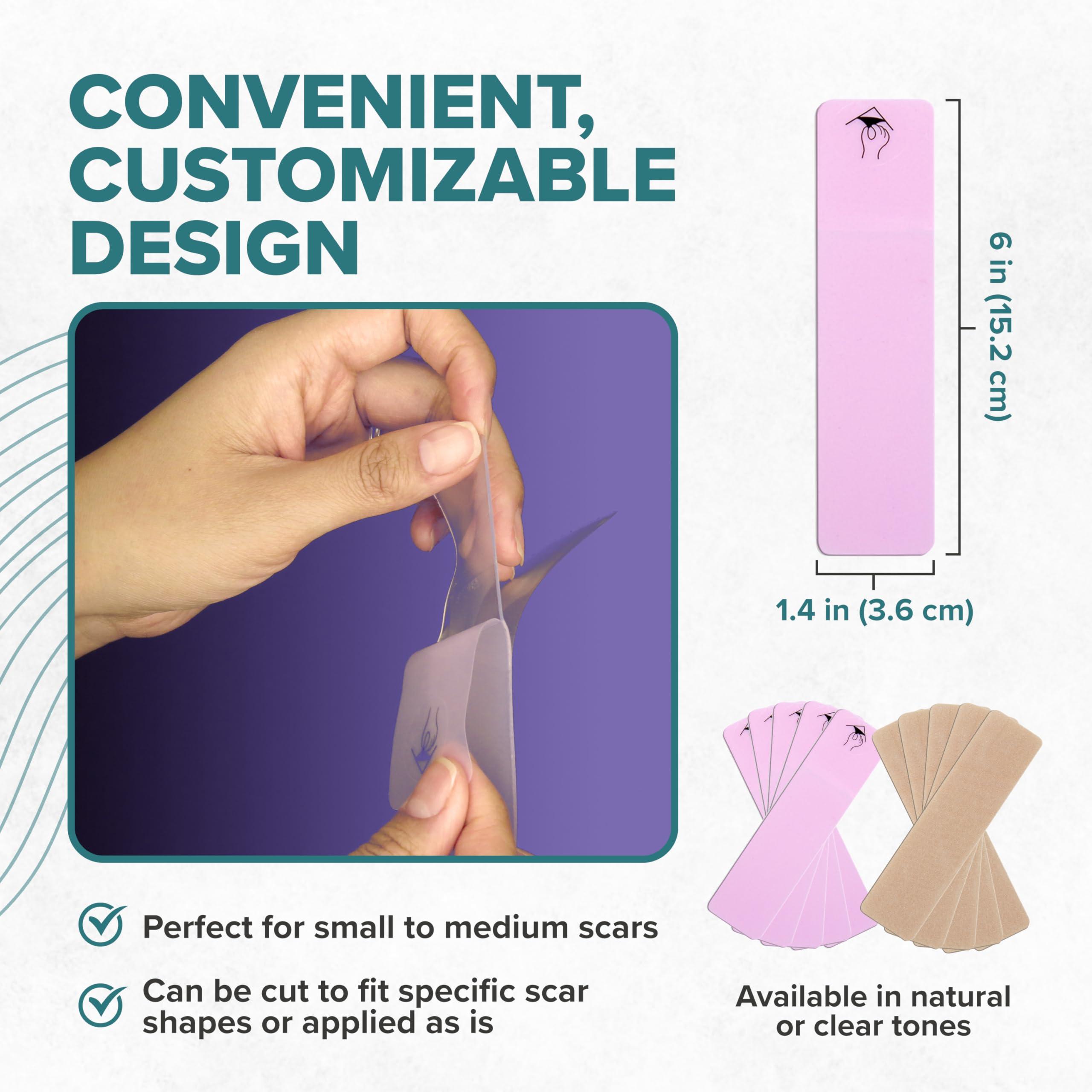 BIODERMIS EpiDerm Silicone Gel Scar Strips - Premium-Grade Silicone Scar Tape for Optimal Scar Care-Versatile, Flexible & Reusable - Ideal for C-Section, Tummy Tuck & Cardiac Surgery Scars - 1.4\"x6\", Clear
