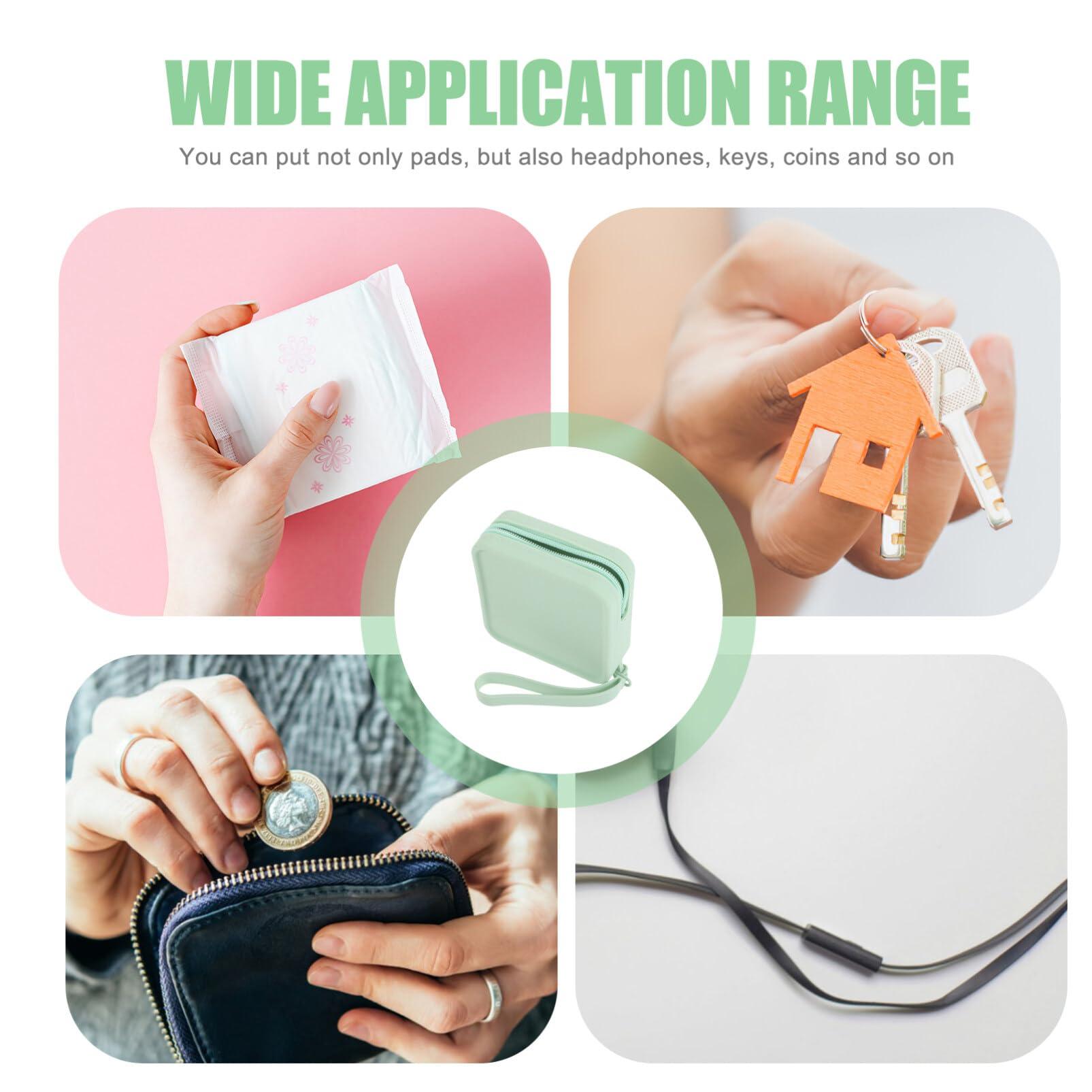 SOLUSTRE SOLUSTRE Sanitary Pad Bag Feminine Bag Sanitary Bags Tampon Holder for Purse Tampon Pouch Feminine Bag Tampon Bag for Purse Small Period Bag Travel Container Ocean