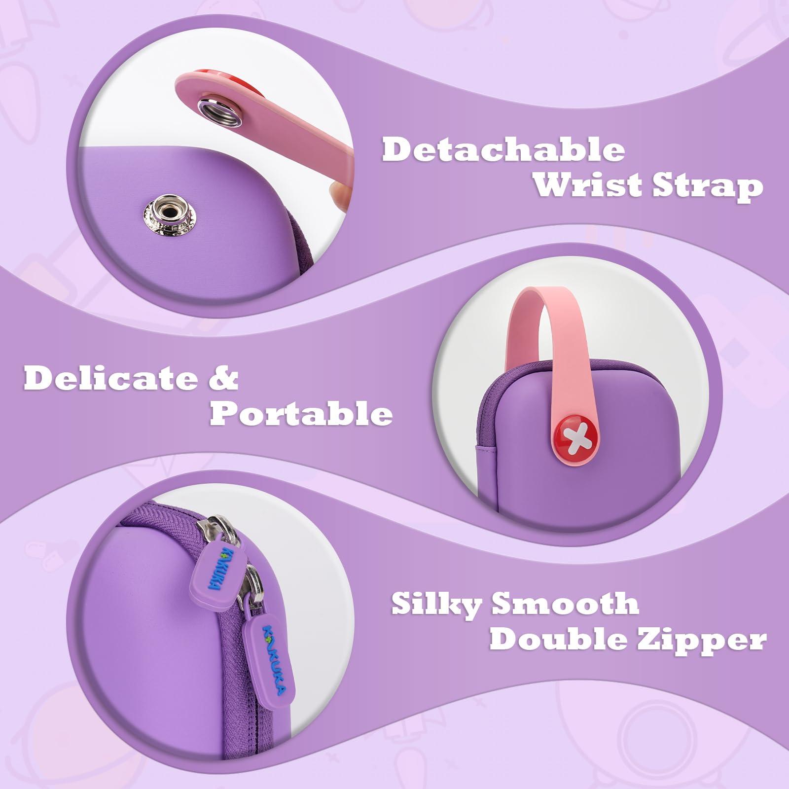 KakuKa Mini First Aid Kit, 113 Pc. Water-Resistant Hard Toddler Kids Small Cute Case for Car, Home - TSA-Approved Travel Size