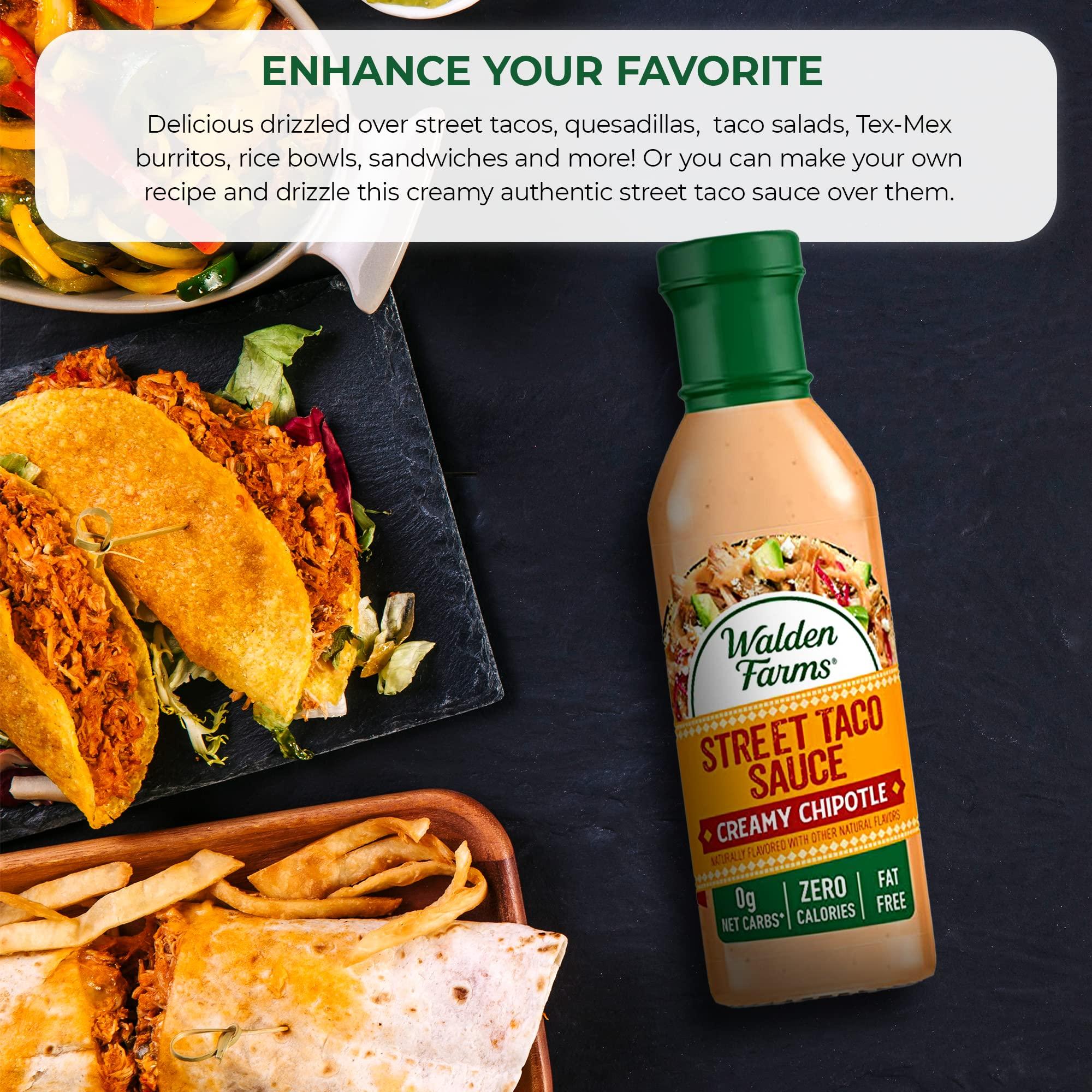 Walden Farms Walden Farms Street Taco Sauce Creamy Chipotle - Calorie-Free, Gluten-Free, Low Carb, Keto-Friendly, Sugar-Free, Smoky Chipotle Flavor, (12 oz Bottle)