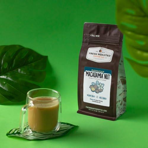 Fresh Roasted Coffee Fresh Roasted Coffee, Hawaiian Macadamia Nut Flavored Coffee, 12 oz, Medium Roast, Kosher, Ground