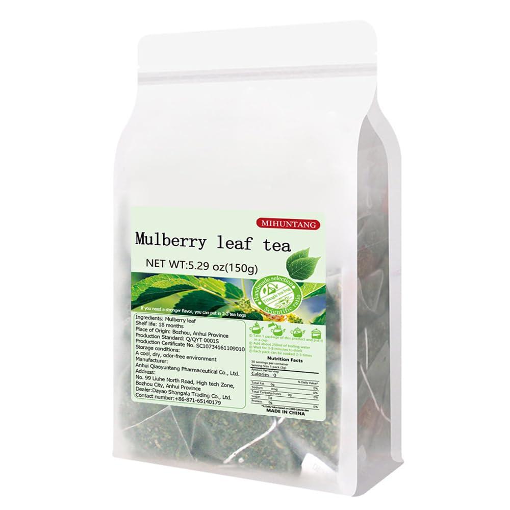 MIHUNTANG Mulberry leaf tea 5.29 oz3g50 packetsWhite Mulberry Leaf Tea Bag Sun-Dried Mulberry Loose Leaves Sang Ye Tea 150g