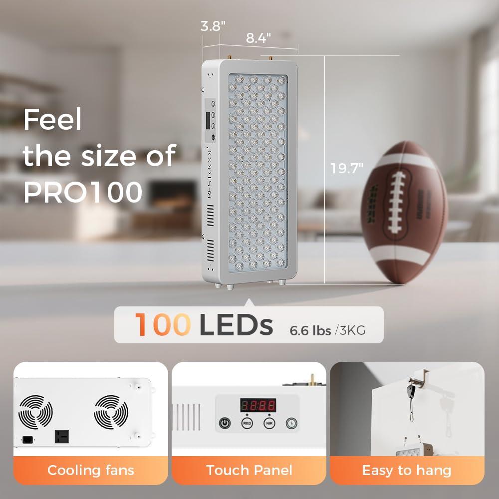 Bestqool Bestqool Red Light Therapy for face Body, 4 Wavelengths Near Infrared Light Therapy, 100 Elite Grade Dual Chip LEDs, High Power Red Light Panel for Pain, Muscle, Energy. 170W. Modular Design.