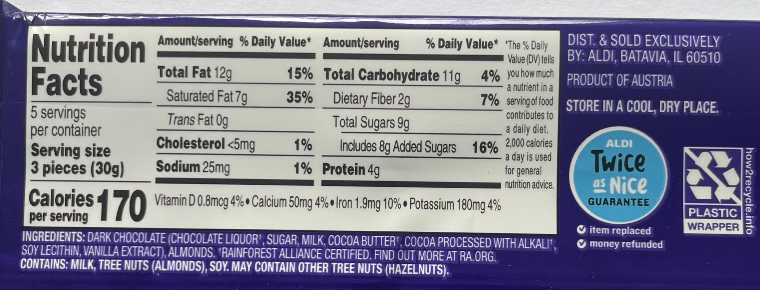 Choceur Choceur Dark Chocolate with Almonds Gourmet Chocolatier 5.29 oz made with 49% Cacao (3)