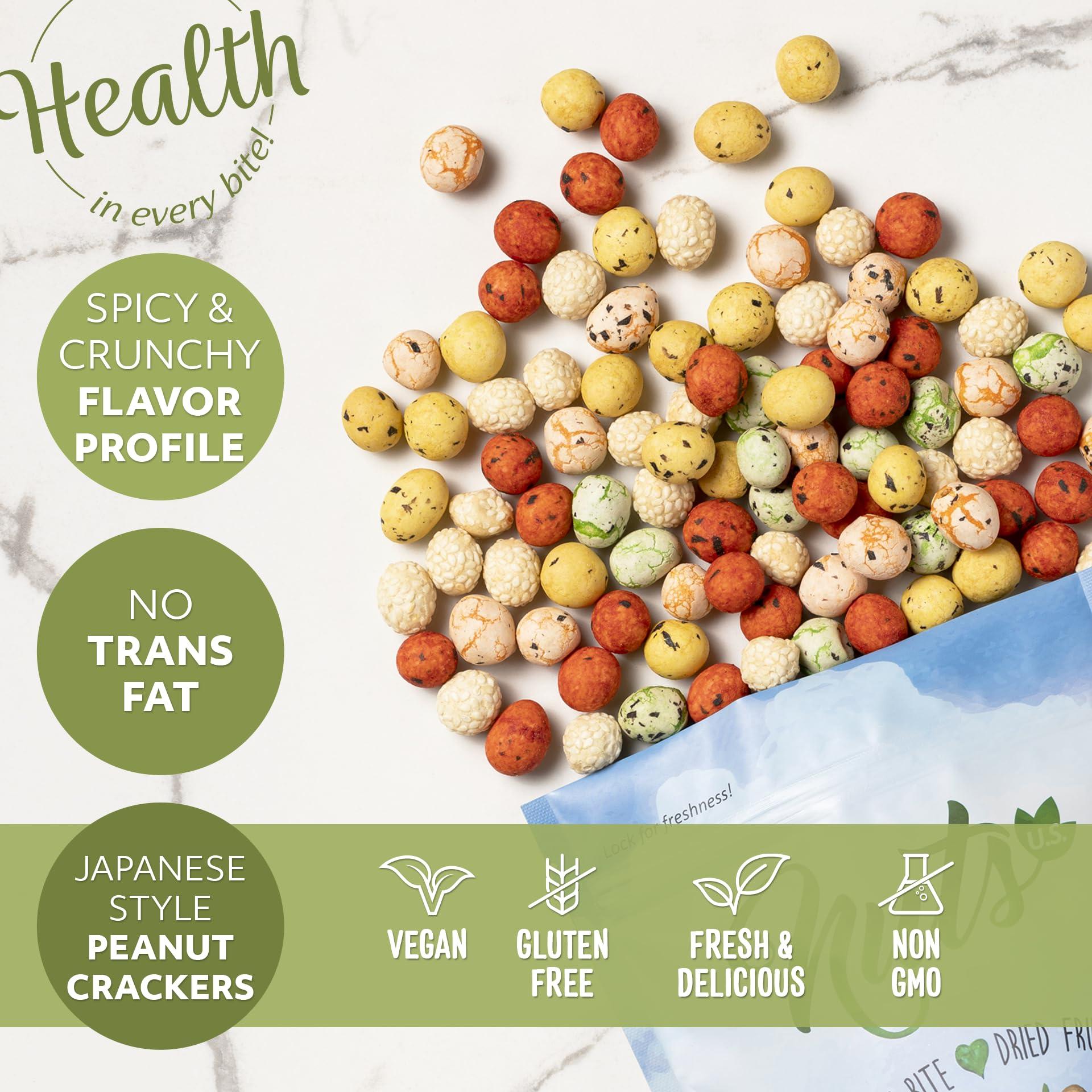 NUTS - U.S. - HEALTH IN EVERY BITE ! NUTS U.S. - Japanese Coated Peanut Crackers | Japan Mix | No Trans Fat and Non-GMO | Natural Snacks | Packed in a Resealable Bag!!! (Japan Mix, 3 LBS)