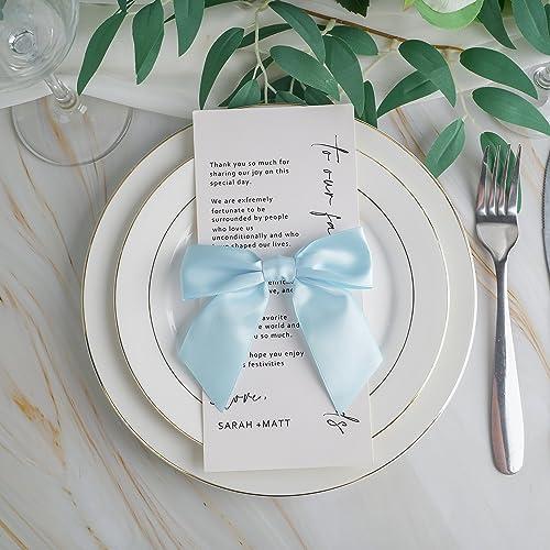 AIMUDI AIMUDI Blue Bows for Baby Shower 4.5\" Pre-Tied Baby Blue Bows with Twist Ties Light Blue Ribbon Bows for Crafts Premade Bows for Gift Wrap Christmas Tree Wedding Decor Gender Reveal Party - 36 PCs