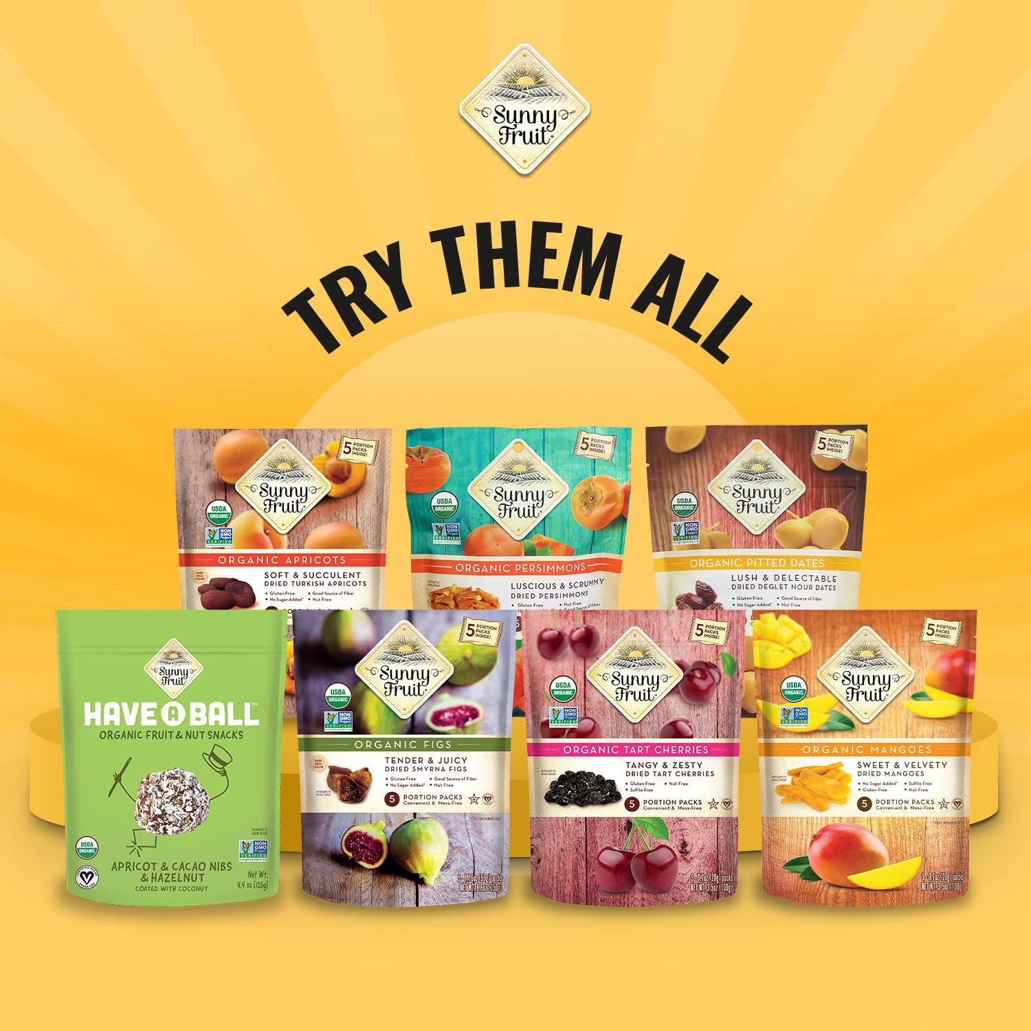 SUNNY FRUIT Sunny Fruit Soft Organic Turkish Dried Figs - 1 Bag (5 Individual Portion Packs) | Healthy, Convenient Snack Packs | ORGANIC, NON-GMO, VEGAN, HALAL, KOSHER, NO PRESERVATIVES, NO SUGAR ADDED