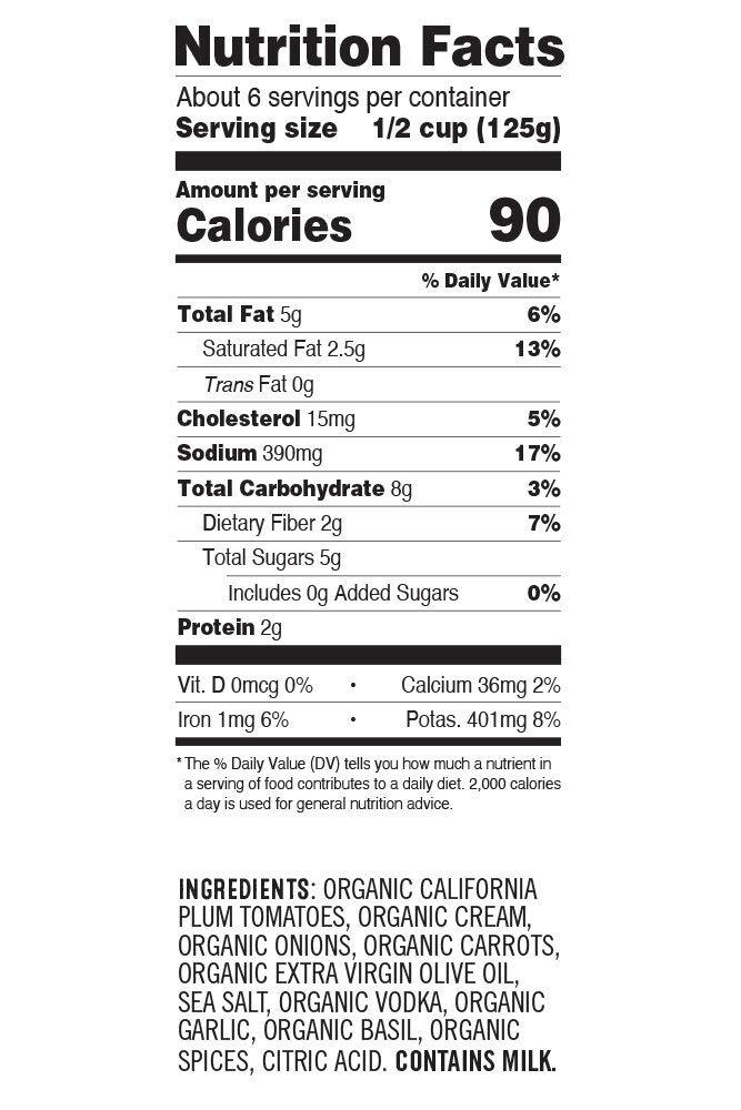 Sonoma Gourmet Sonoma Gourmet Vodka & Cream Pasta Sauce | USDA Organic, Non-GMO, Gluten-Free and No Sugar Added | Made Fresh Ingredients | 25 Ounce Jars (Pack of 2)