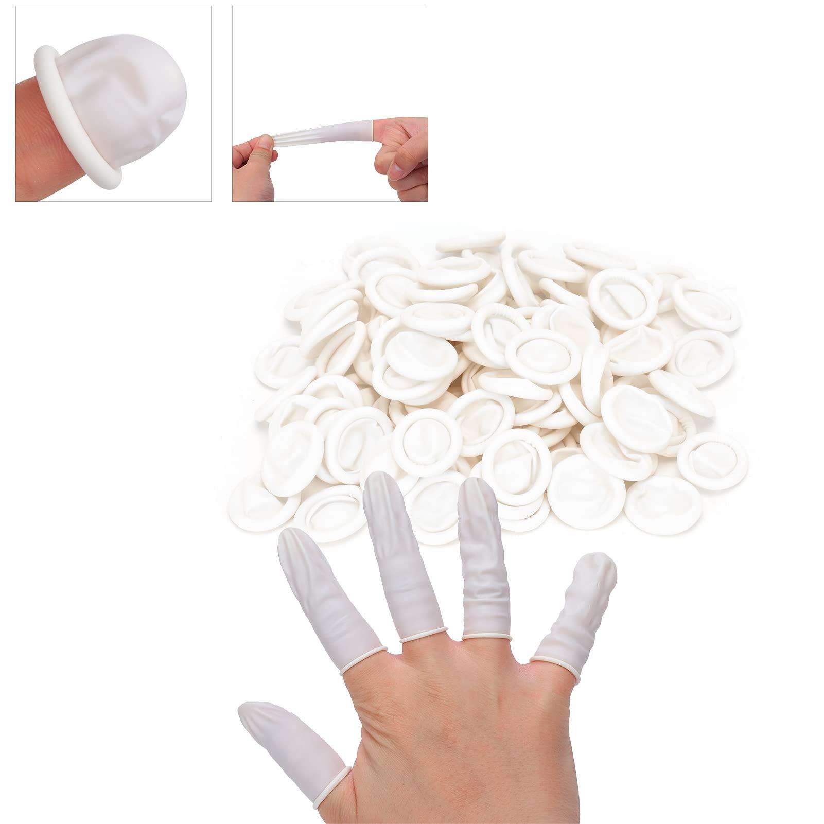 01 Finger Cover, AntiStatic Waterproof NonSlip Latex Finger Cots Convinient 100pcs for Nail Art for Making DIY Jewelry